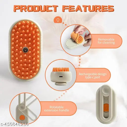 3 in 1 Pet Hair Removal Steam Comb, Perfect for Both Cats & Dogs 馃惗馃惐