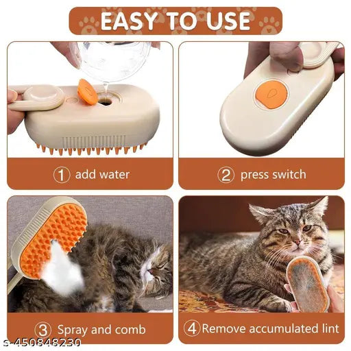 3 in 1 Pet Hair Removal Steam Comb, Perfect for Both Cats & Dogs 馃惗馃惐